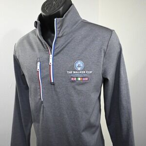 G/FORE 1/4 Zip Golf Jacket St Andrews Walker Cup Gray Long Sleeve Mens Small